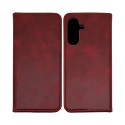 Capa Flip de Couro com Bolso Interno para Samsung Galaxy A57 Vermelho